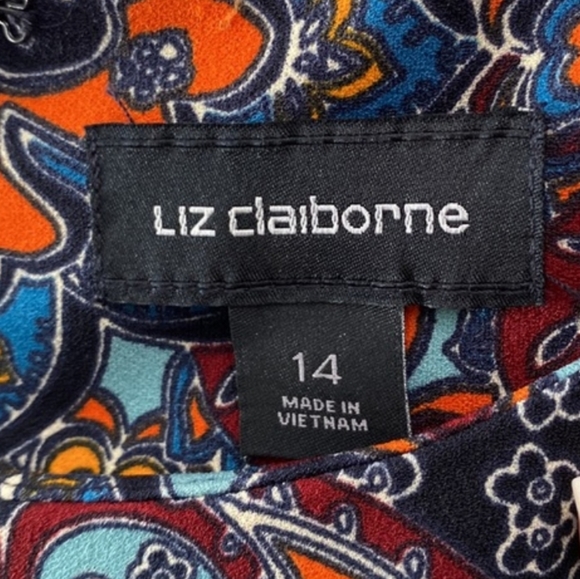 Liz Claiborne Paisley Print Dress, Size 14 - Picture 10 of 11